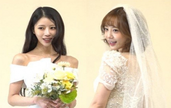 thumbnail - 봄바람 부니 마음이 설레나… 이미주·허영지, 순백의 드레스 자태 공개