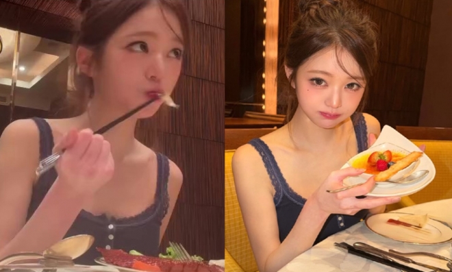 thumbnail - 평소랑 너무 다른 모습인데… 장원영, 작정하고 공개한 베이징덕 먹방