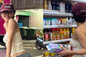 기사로 이동 - 대만 편의점서 포착된 화사, 튜브톱 하나로 드러낸 반전 몸매