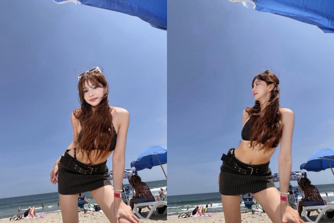 thumbnail - 39살 한보름, 비키니 입고 작정했나…미국 해변서 포착된 반전 몸매