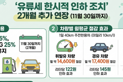 thumbnail - “월 17,400원 굳었네”… 정부, 기름값 인하 11월까지 또 연장했다