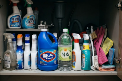 thumbnail - 욕실 선반 열어보고 ‘아차!’… 락스랑 식초 절대 같이 두면 안 되는 이유